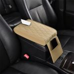 Beige Cushion Car Armrest with Tissue Box & Storage