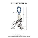 Mechanical Dinosaur Braided Rope Keychain with Heavy-Duty Carabiner Clip - Image 2