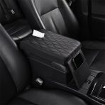 Black Cushion Car Armrest with Tissue Box & Storage